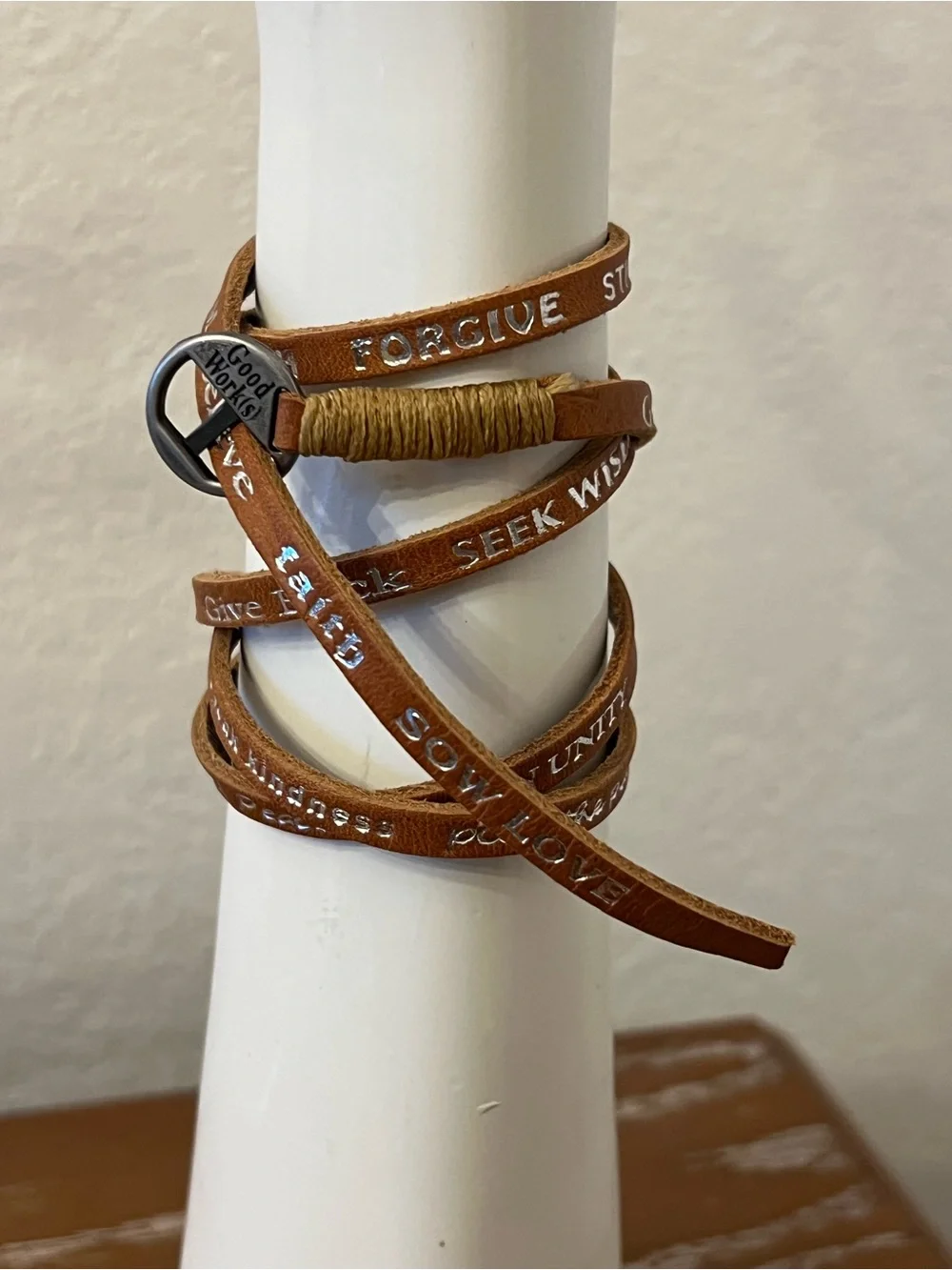 Good Works Brown Leather Wrap Bracelet Watch-Style Accessory